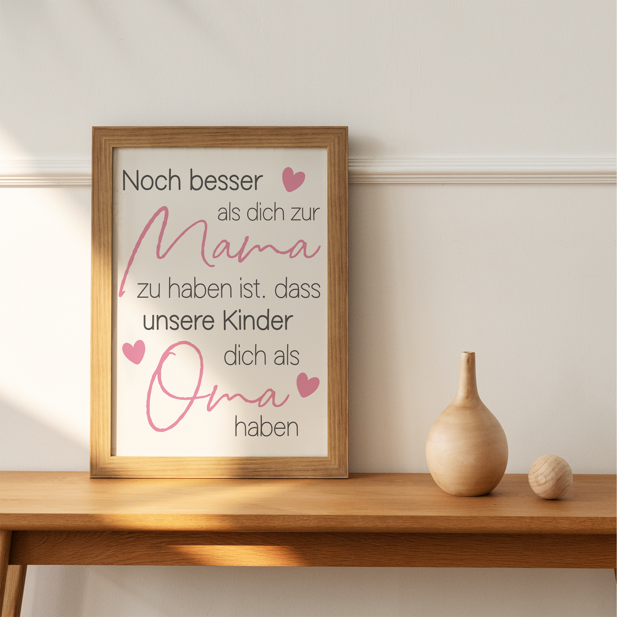 Mama Oma Poster DIN A4 Kunstdruck Danksagung Muttertag Geschenk Beste Mutter Großmutter Wandbild