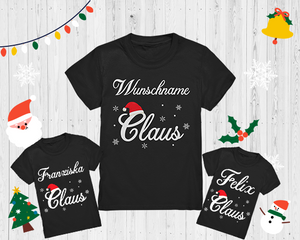 Personalisiertes Weihnachtsoutfit Xmas Familie Weihnachten Santa Claus Kinder T-Shirt