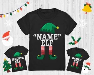 Elf Personalisiertes Weihnachtsoutfit Familie Weihnachten Weihnachtself Kinder T-Shirt