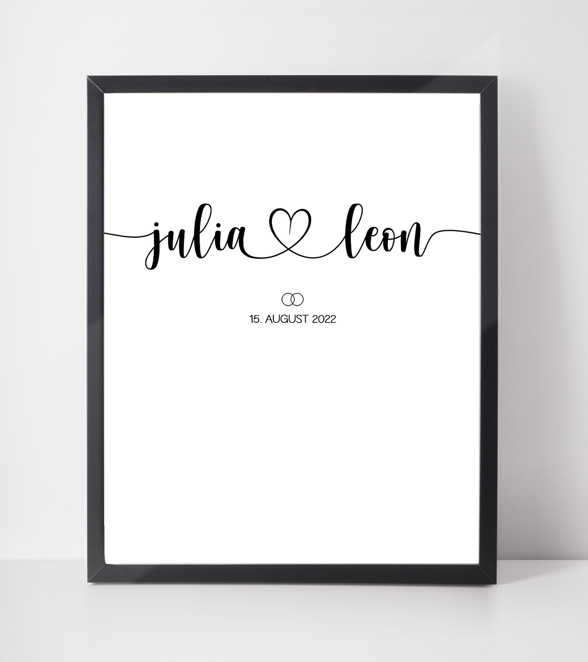Personalisiertes Hochzeitsposter | minimalistisches Hochzeitsgeschenk | Hochzeitstag mit Brautpaar Namen | Hochzeit Poster