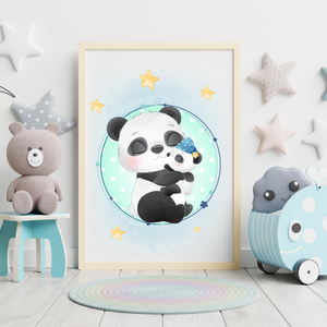 3er Set Poster für Kinderzimmer Bilder Babyzimmer Babyparty Kinderposter Panda