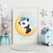 Laden Sie das Bild in den Galerie-Viewer, 3er Set Poster für Kinderzimmer Bilder Babyzimmer Babyparty Kinderposter Panda
