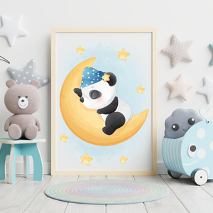 3er Set Poster für Kinderzimmer Bilder Babyzimmer Babyparty Kinderposter Panda