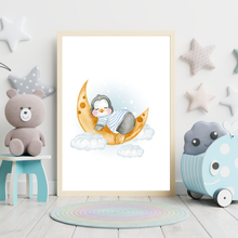 Laden Sie das Bild in den Galerie-Viewer, 3er Set Poster Pinguin Bilder für Kinderzimmer Babyzimmer Deko Kinderposter Babyparty
