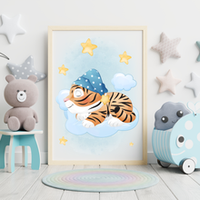 Laden Sie das Bild in den Galerie-Viewer, 3er Set Poster für Kinderzimmer Bilder Babyzimmer Babyparty Kinderposter Tiger
