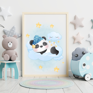 3er Set Poster für Kinderzimmer Bilder Babyzimmer Babyparty Kinderposter Panda