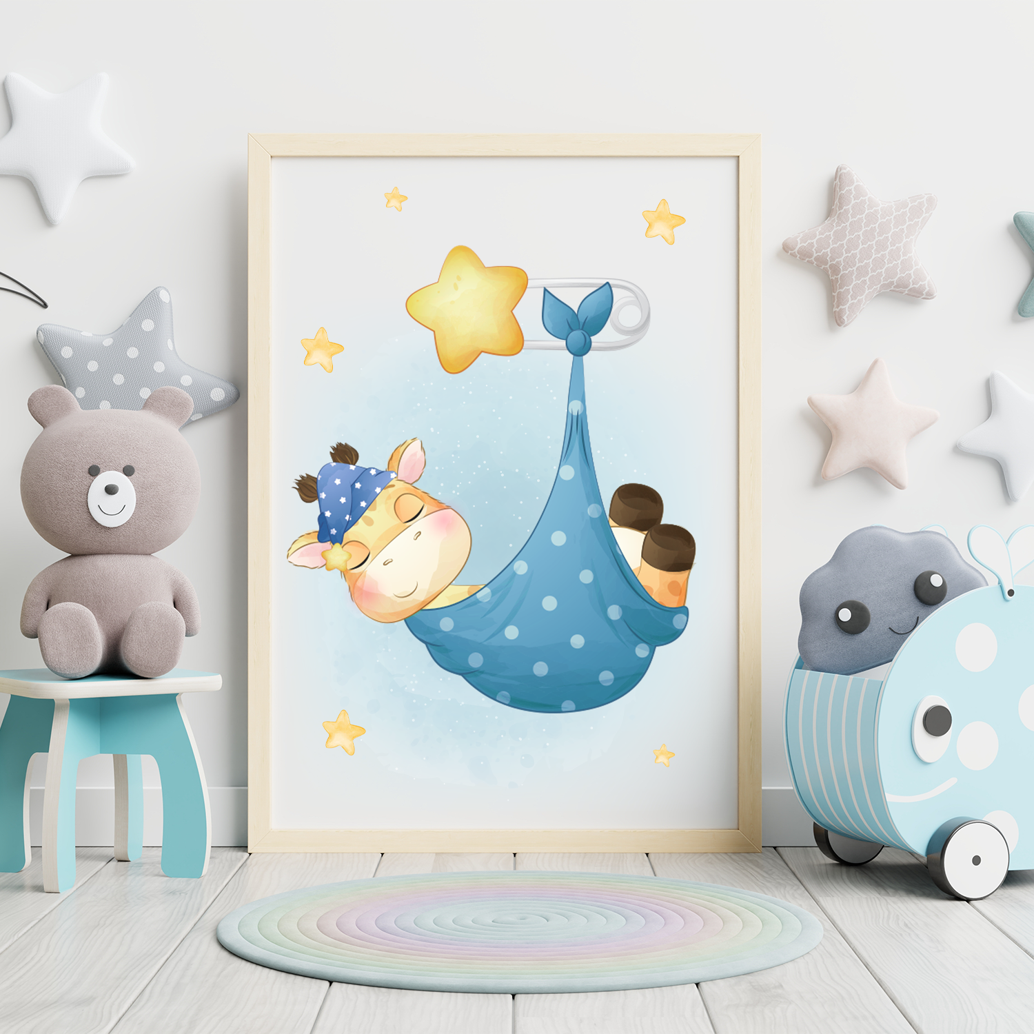 Babyzimmer Babyparty – Bilder Kinderzimmer 3er für Set Kinderpost Poster Tigerlino®