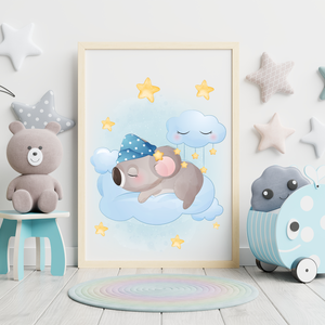 3er Set Poster für Kinderzimmer Bilder Babyzimmer Babyparty Kinderposter Koala Mama