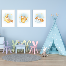 Laden Sie das Bild in den Galerie-Viewer, 3er Set Poster Fuchs Bilder für Kinderzimmer Babyzimmer Deko Kinderposter Babyparty
