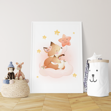 Laden Sie das Bild in den Galerie-Viewer, 3er Set Poster für Kinderzimmer Babyzimmer Babyparty Kinderposter Fuchs
