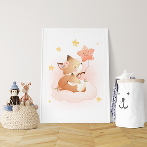3er Set Poster für Kinderzimmer Babyzimmer Babyparty Kinderposter Fuchs