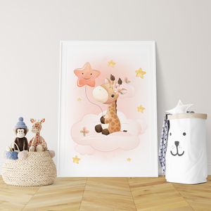 3er Set Poster für Kinderzimmer Bilder Babyzimmer Babyparty Kinderposter Giraffe