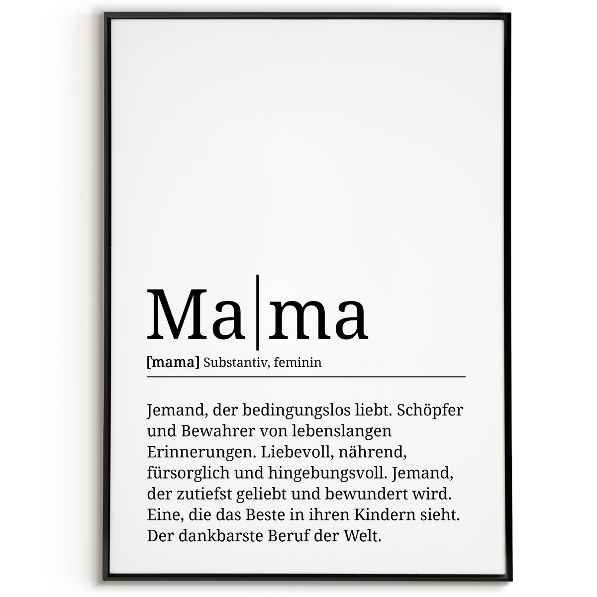 Mama Poster Definition - Muttertag Geschenk Wandbild Wohnzimmer Wanddeko