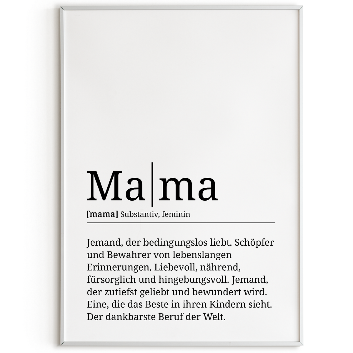 Mama Poster Definition - Muttertag Geschenk Wandbild Wohnzimmer Wanddeko