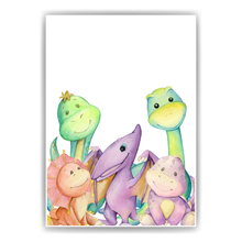 Laden Sie das Bild in den Galerie-Viewer, Dinosaurier Bild Kinderzimmer Dino Deko DIN A4 Poster Babyzimmer Wandbild
