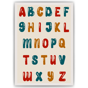 Alphabet Kinderposter ABC Lernposter Kinderzimmer Wandbild Kindergarten Grundschule Lernhilfe für Kinder