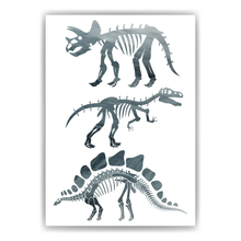 Laden Sie das Bild in den Galerie-Viewer, Dinosaurier Skelett Bild Kinderzimmer Dino Deko DIN A4 Poster Babyzimmer Wandbild
