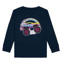 Laden Sie das Bild in den Galerie-Viewer, Monstertruck Einhorn Mädchen Monster Truck Kinder Langarm Sweatshirt
