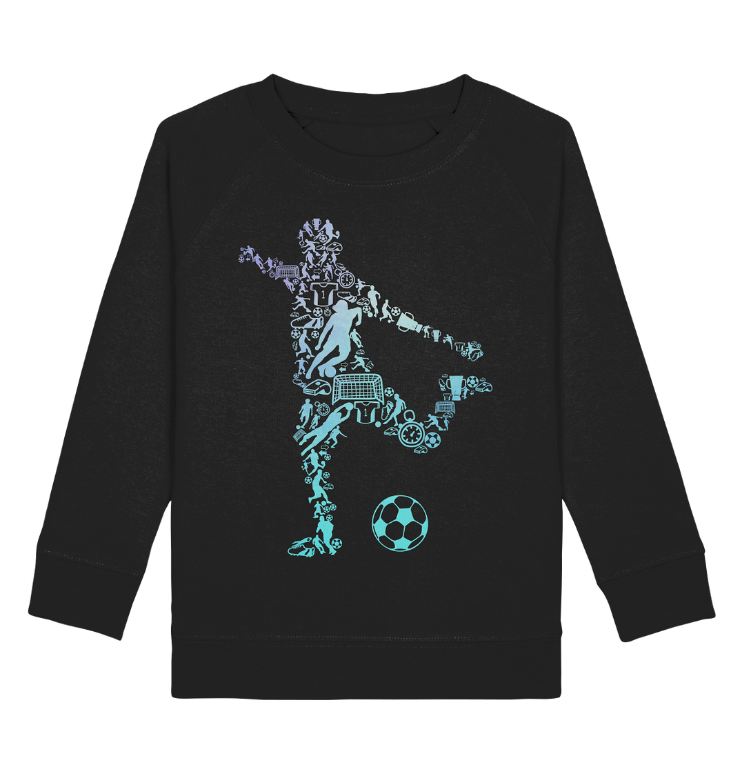 Fußballspieler Silhouette Fußballer Kinder Fußball Sweatshirt