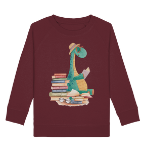 Dinosaurier Bücherwurm Dino Kinder Sweatshirt