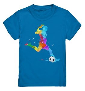 Fußballspieler Splash Mädchen Fußballer Kinder Fußball T-Shirt