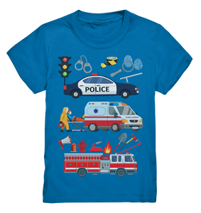 Feuerwehrauto Polizeiauto Krankenwagen T-Shirt Kinder