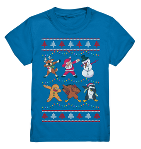 Dabbing Rentier Santa Schneemann Pingiun Weihnachten Kinder T-Shirt