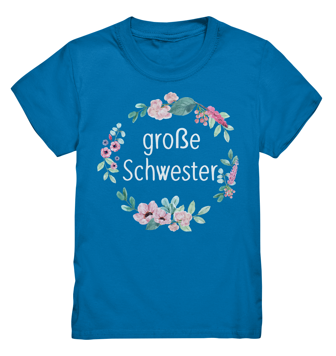 Große Schwester T-Shirt Blumenkranz Große Schwester Geschenk