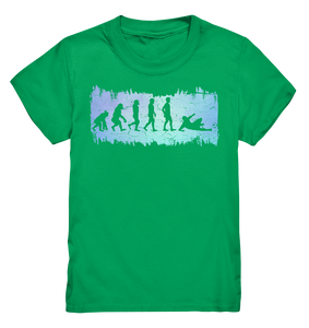 Fußball Evolution Fußballer Kinder Fußballspieler T-Shirt