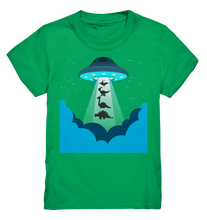 Laden Sie das Bild in den Galerie-Viewer, Dinosaurier UFO Entführung Dino Kinder T-Shirt
