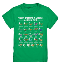 Laden Sie das Bild in den Galerie-Viewer, Dinosaurier Alphabet Schulkind Dino ABC Kinder T-Shirt
