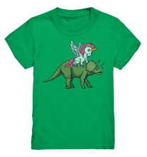 Laden Sie das Bild in den Galerie-Viewer, Dinosaurier Einhorn reitet Dino Kinder T-Shirt
