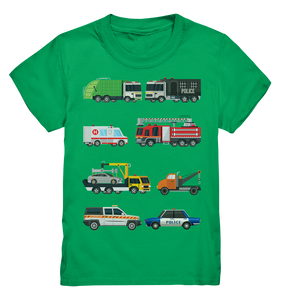 Feuerwehrauto Polizei Müllauto Krankenwagen T-Shirt Kinder