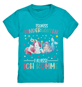 SCHULKIND T-Shirt EINHORN MEERJUNGFRAU Einschulung Outfit Mädchen Schulanfang Geschenkidee Schulkind 2023 Geschenk