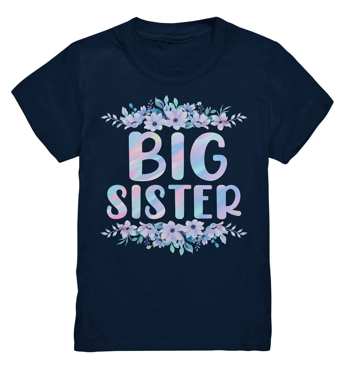 Große Schwester T-Shirt Blumen Big Sister