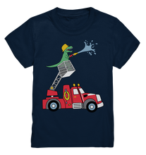 Laden Sie das Bild in den Galerie-Viewer, Trex Feuerwehrmann Dinosaurier Feuerwehr T-Shirt Kinder
