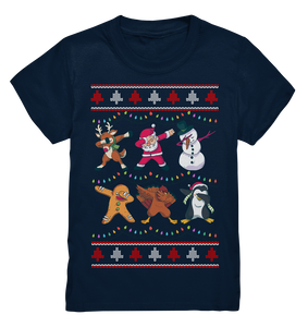 Dabbing Rentier Santa Schneemann Pingiun Weihnachten Kinder T-Shirt