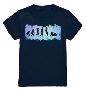 Fußball Evolution Fußballer Kinder Fußballspieler T-Shirt