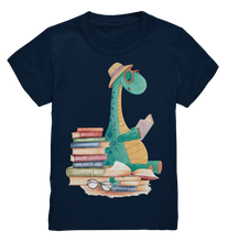Laden Sie das Bild in den Galerie-Viewer, Dinosaurier Bücherwurm Dino Kinder T-Shirt
