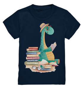 Dinosaurier Bücherwurm Dino Kinder T-Shirt