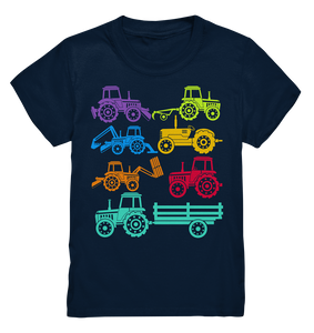 Traktor Landmaschinen Bunte Trecker T-Shirt Kinder