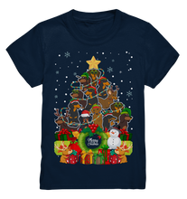 Laden Sie das Bild in den Galerie-Viewer, Weihnachten Dackel Weihnachtsbaum Hunde Weihnachtsoutfit Kinder T-Shirt
