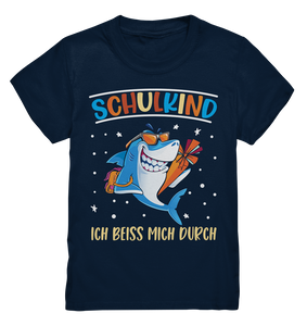 SCHULKIND T-Shirt HAI Einschulung Outfit Jungen Mädchen Schulanfang Geschenkidee Schulkind 2024 Geschenk