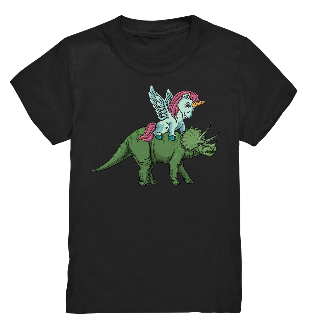 Dinosaurier Einhorn reitet Dino Kinder T-Shirt