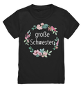 Große Schwester T-Shirt Blumenkranz Große Schwester Geschenk