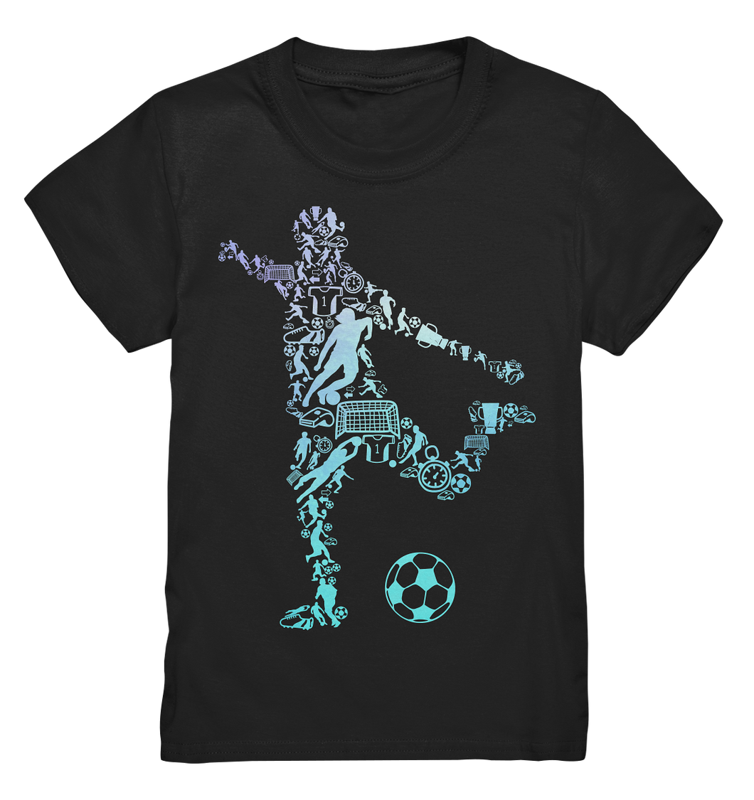 Fußballspieler Silhouette Fußballer Kinder Fußball T-Shirt