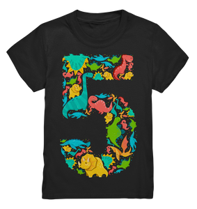 Dinosaurier 5 Jahre alt Dino 5. Geburtstag T-Shirt