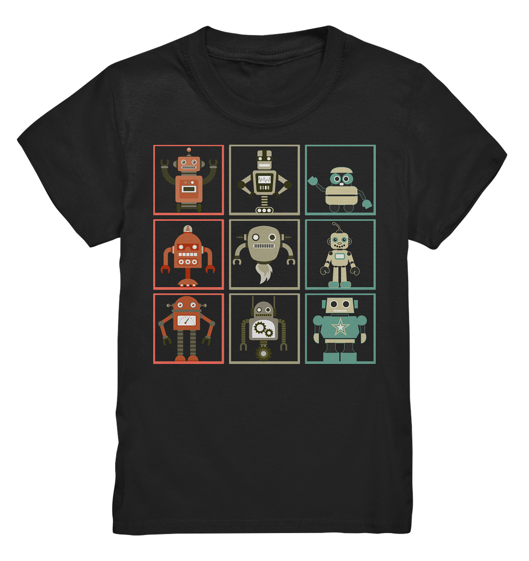 Retro Roboter Sammlung Lustige Robotik Kinder T-Shirt