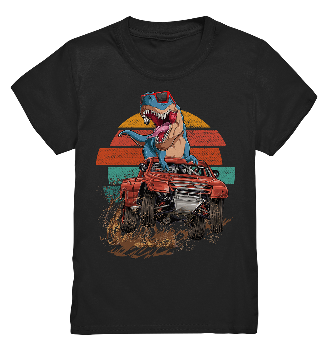 Dinosaurier Monstertruck Trex Dino Retro Kinder T-Shirt