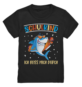 SCHULKIND T-Shirt HAI Einschulung Outfit Jungen Mädchen Schulanfang Geschenkidee Schulkind 2024 Geschenk